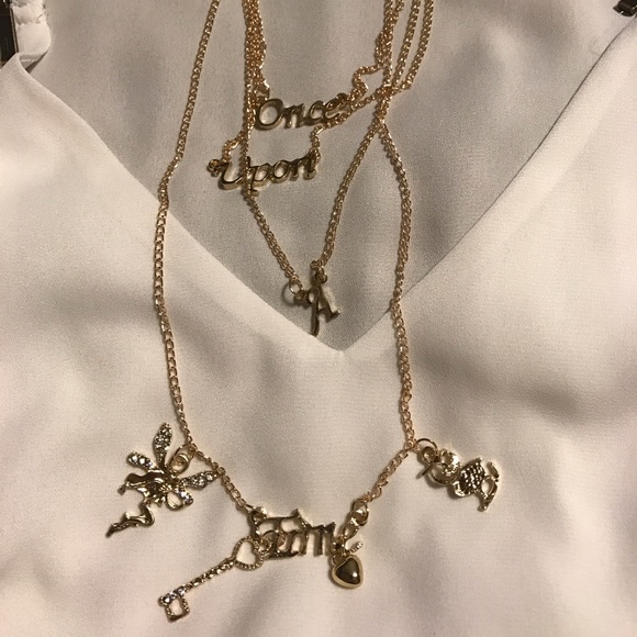 Jewelry - COPY - Layered "once upon a time" gold colored necklace